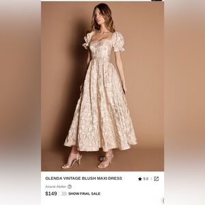 GLENDA VINTAGE BLUSH MAXI DRESS
Azazie Atelier Blush Floral Vintage Maxi Dress